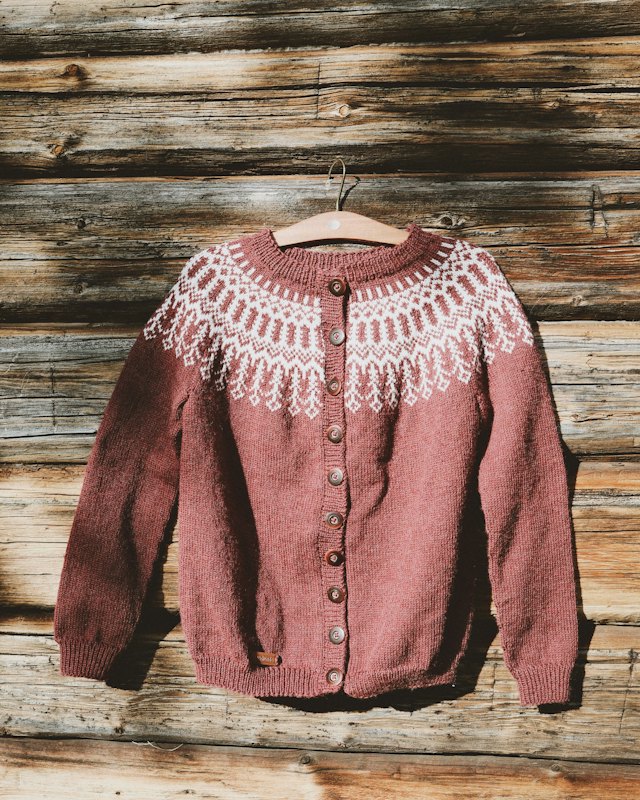 Cardigan jacquard en laine